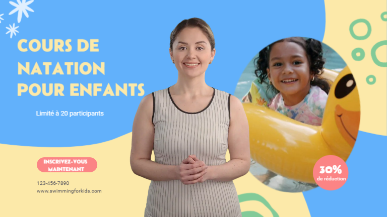 Modèle de vidéo pour l'enseignement natation