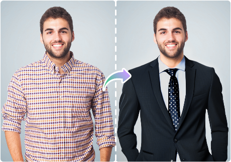 تركيب بدلة على الصور بالذكاء الاصطناعي