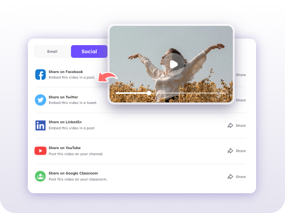 مشاركة الفيديو على منصات التواصل الاجتماعي
