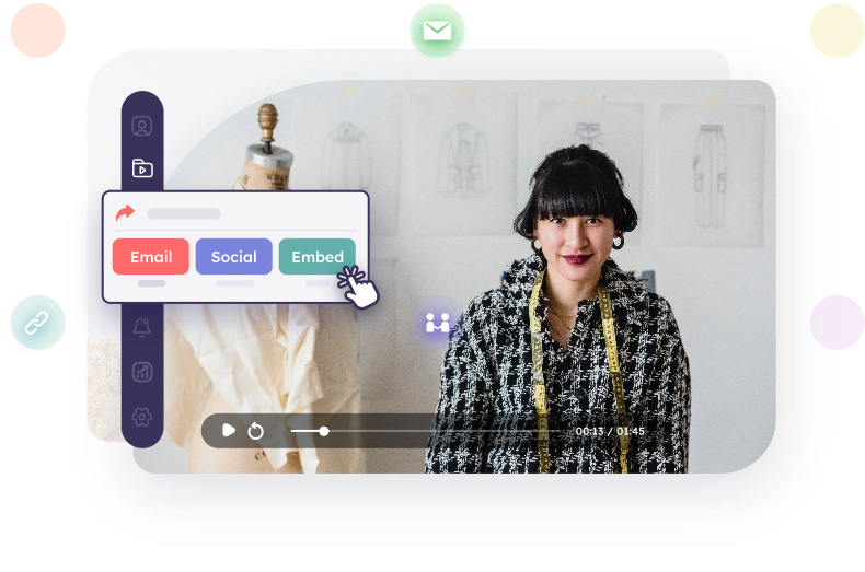 مشاركة الفيديو عبر البريد الإلكتروني/منصات التواصل الاجتماعي/المواقع