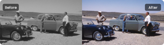 AI Corrects Old Photo Color