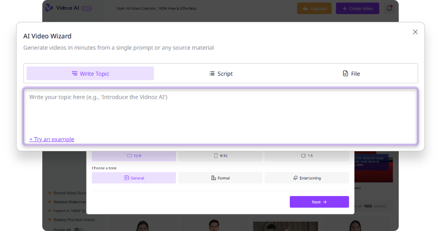 Enter Your Idea or Prompt