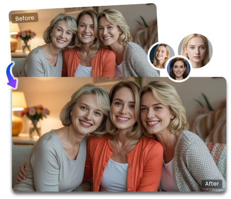 Feature 3 - Free Multiple Face Swap