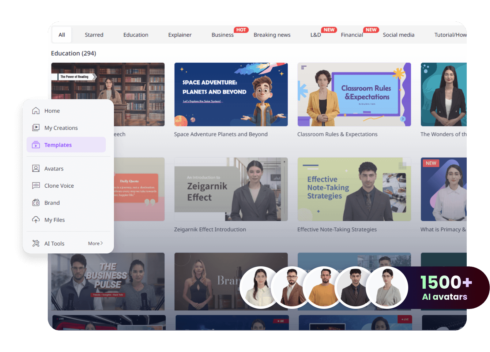 Choose Template or Avatar
