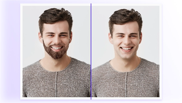 Probar con filtro de barba en test de belleza facial