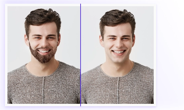 Probar con filtro de barba en test de belleza facial