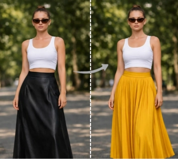 cambiar falda larga con ia