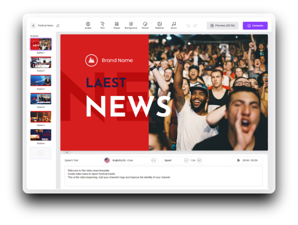 Cómo Crear Vídeos de Noticias con IA Gratis - Paso 3