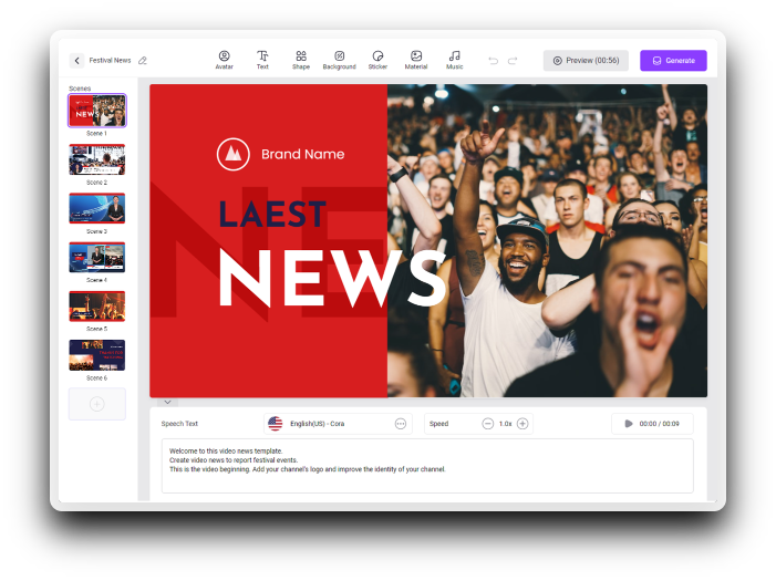 Cómo Crear Vídeos de Noticias con IA Gratis - Paso 3