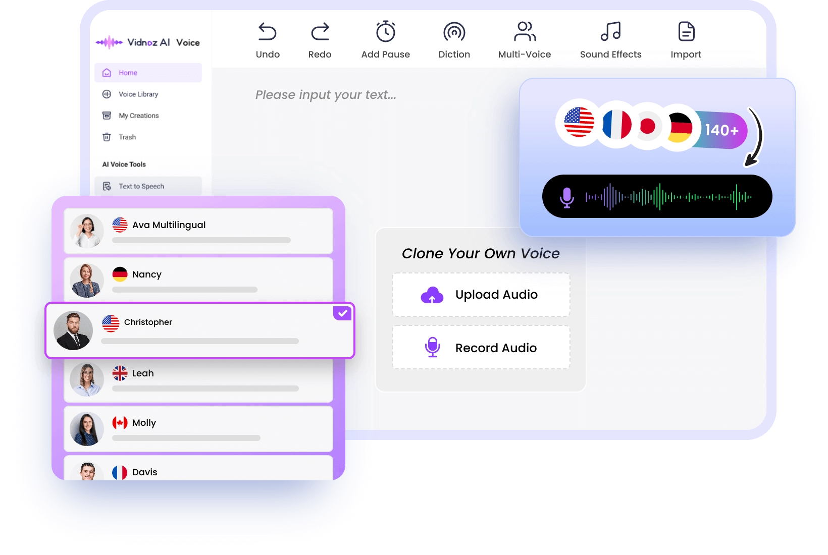 Más Herramientas de voz IA gratis de Vidnoz