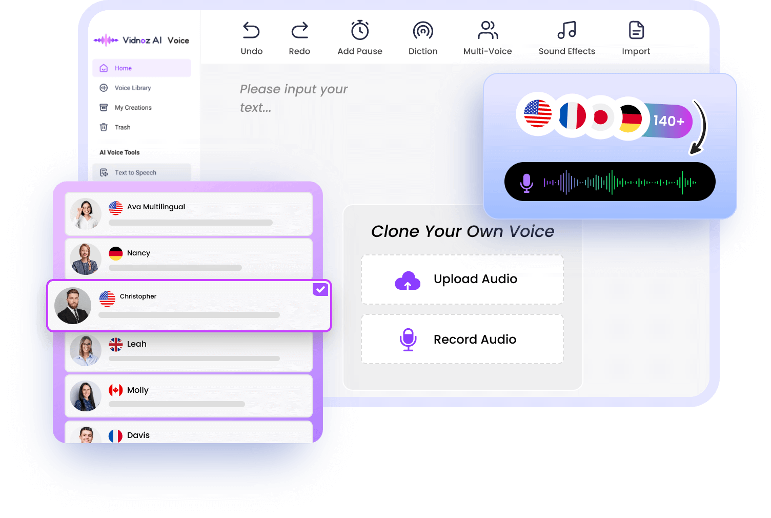 Más Herramientas de voz IA gratis de Vidnoz
