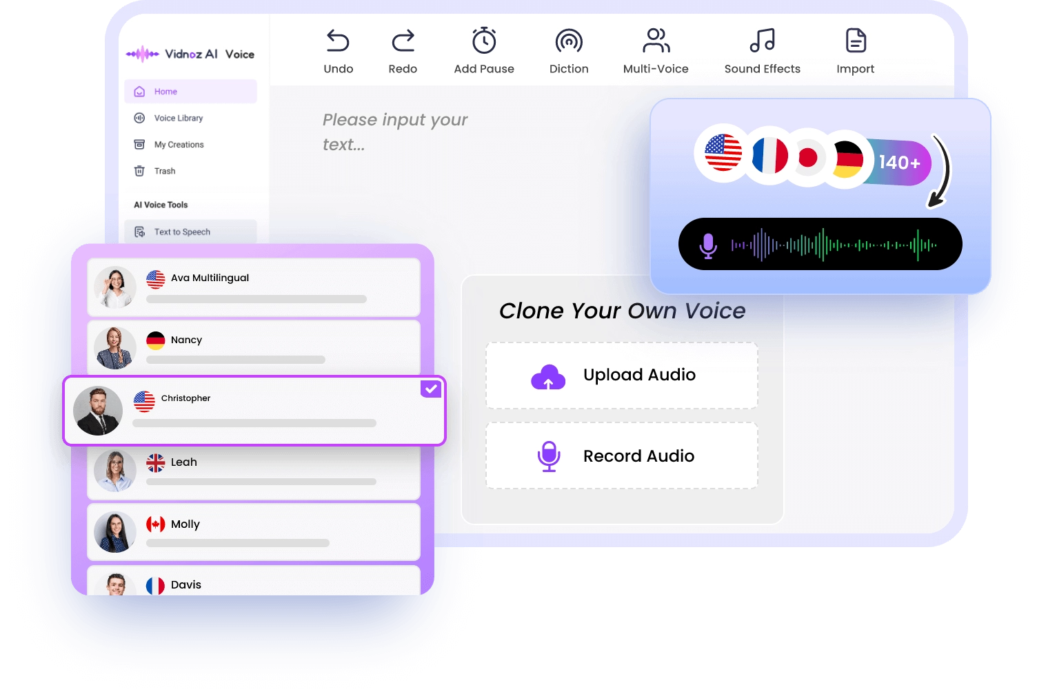 Más Herramientas de voz IA gratis de Vidnoz