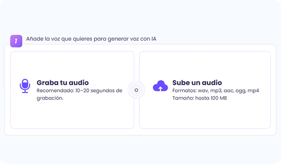 Generar voz con IA online gratis - Paso 1