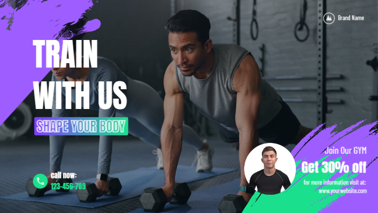 Anuncio de promoción de deporte y fitness