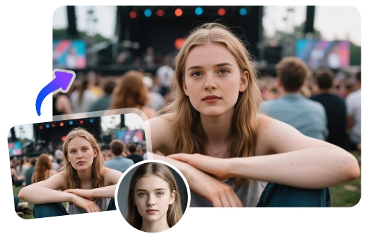 explore varios looks con free face swap ia