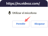 Permite el acceso a tu microfono.