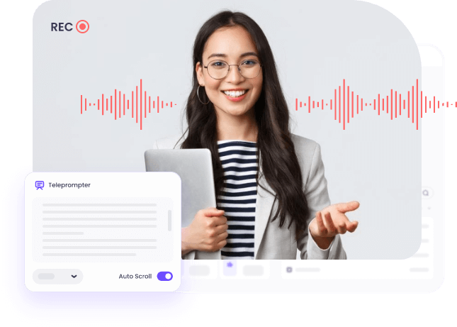 Utiliza Vidnoz Flex para grabar la pantalla con la ayuda del teleprompter incorporado