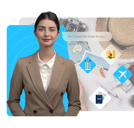 Avatar interactivo IA que ofrece sugerencias de viaje