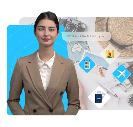 Avatar interactivo IA que ofrece sugerencias de viaje