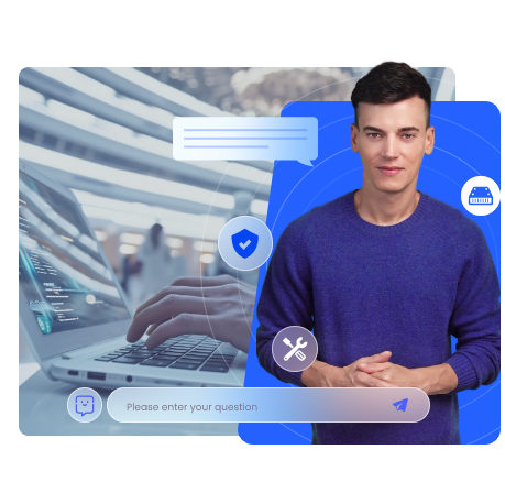 Avatar interactif IA offrant un support informatique en ligne