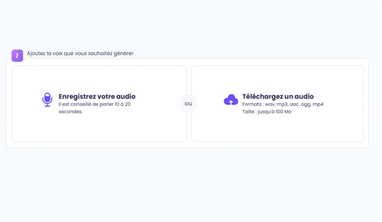 Générer une voix avec le générateur de voix IA - Étape 1
