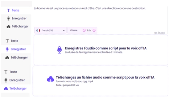 Générer une voix avec le générateur de voix IA - Étape 2