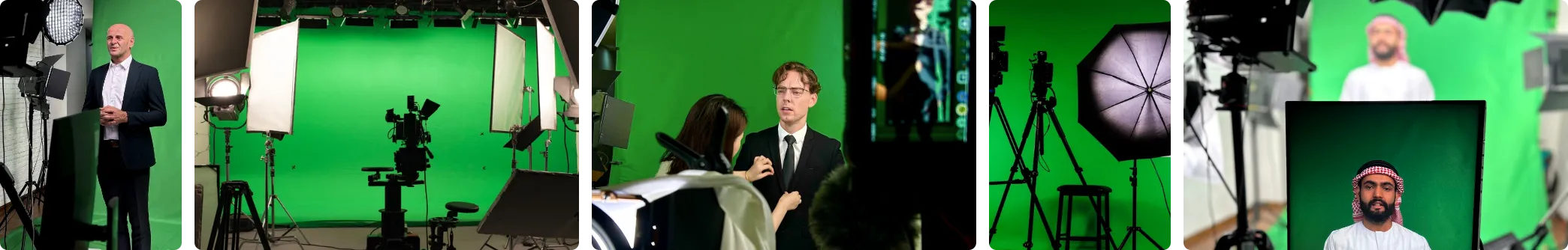 avtars IA personnalises avec lumieres et fond vert