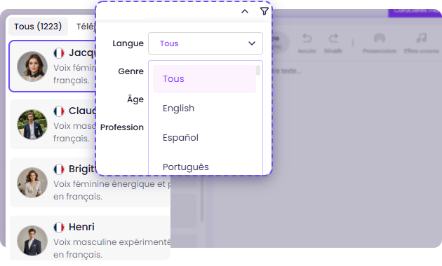 Personnaliser la voix IA avec la synthèse vocale gratuite de Vidnoz
