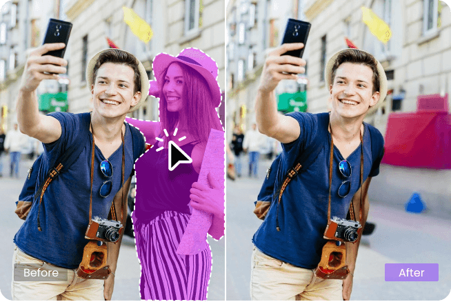 AI rimuove persone dalle foto