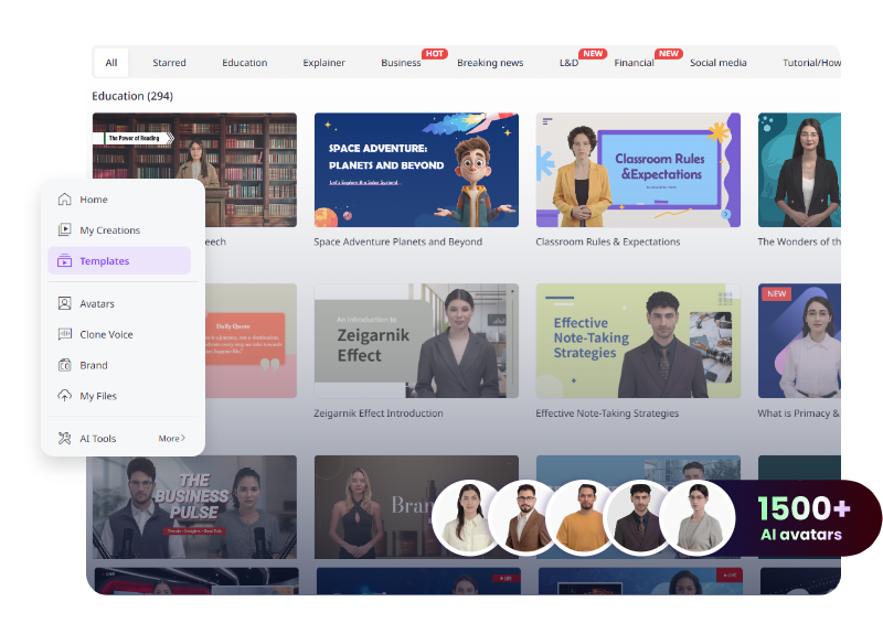 Scegli un modello e un avatar AI