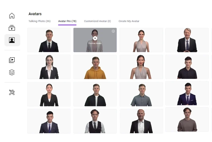 Oltre 1500 avatar AI realistici<br /> che parlano per te