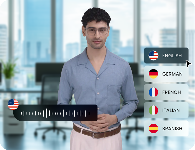 Vidnoz AIなら、<br>自分の声をAIで再現、<br>動画のナレーションに