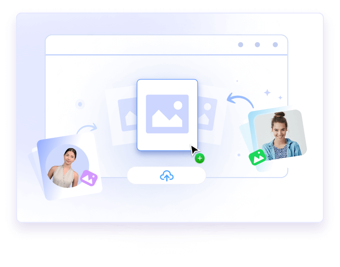 AIアバター作成するために写真をアップロード