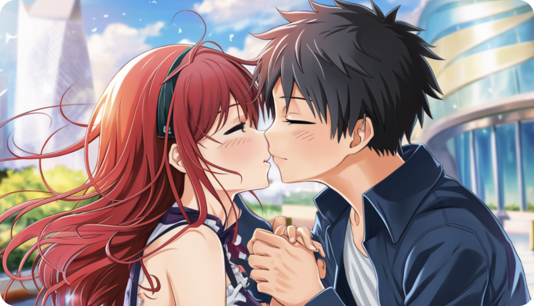 Anime beijo ia
