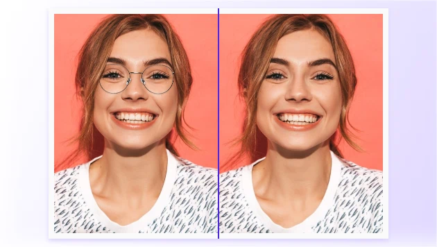 Remover os óculos para aumentar a percentagem de beleza