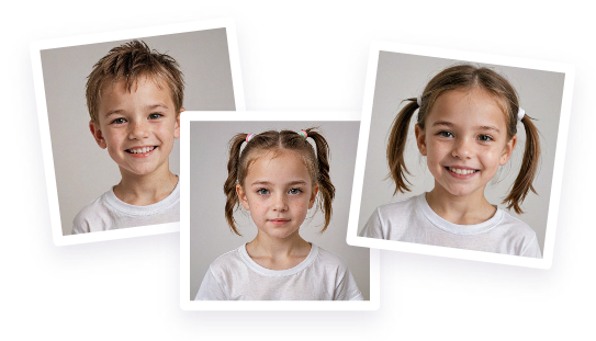 Bebê IA com expressões diferentes