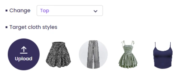 Selecione suas roupas desejadas