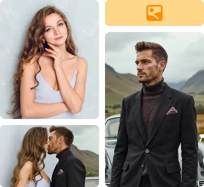 ia de beijo grátis com fundo realista