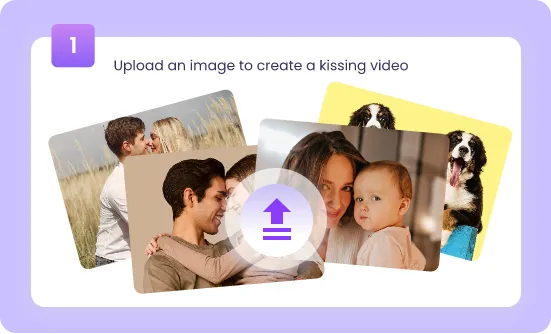 carregue imagens para criar vídeo beijando ia grátis