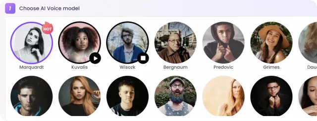 Escolha uma Voz de IA para Cover