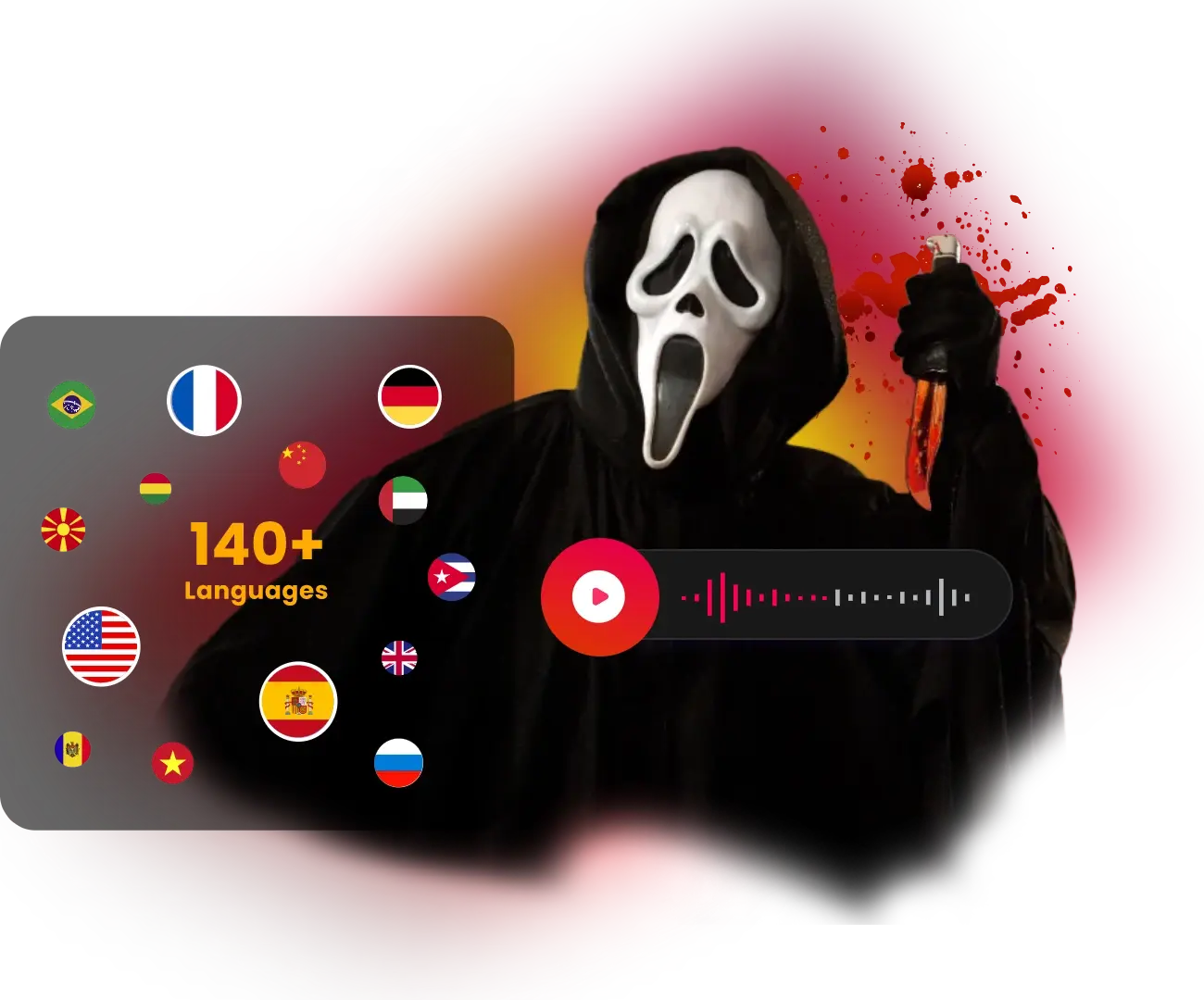 Criar Voz do Ghostface em Diversos Idiomas