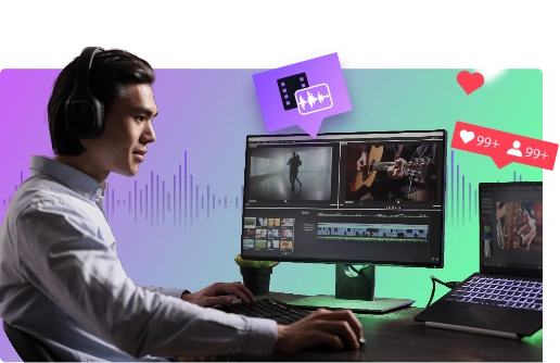 Criar vídeos envolventes com voz IA