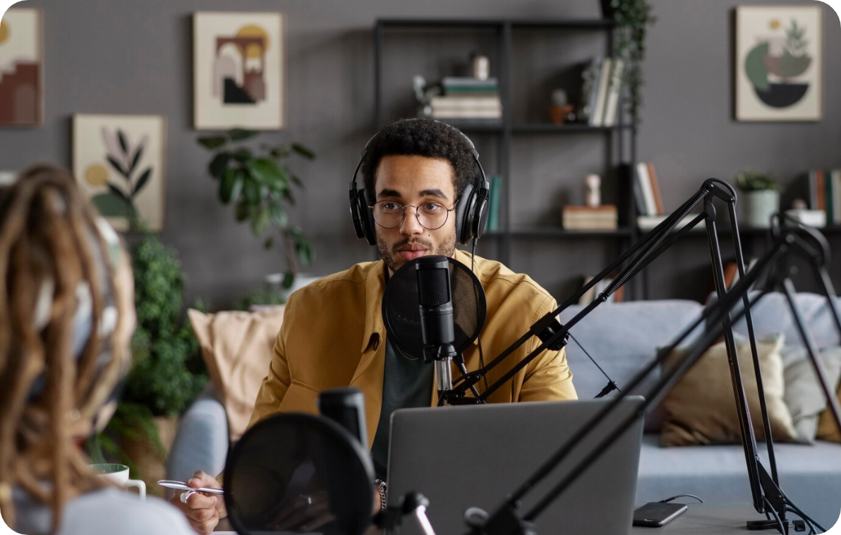 Tradutor de áudio ia para podcasters