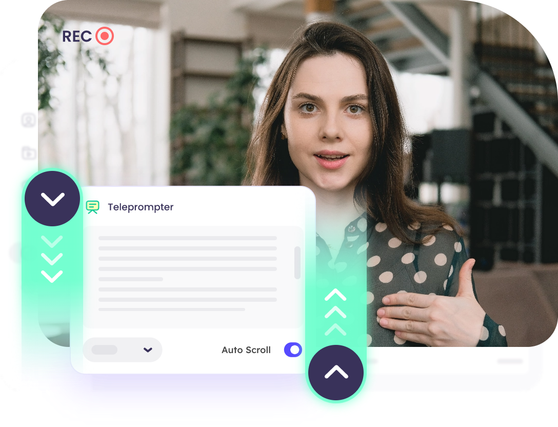 Recurso de rolagem automática do AI teleprompter