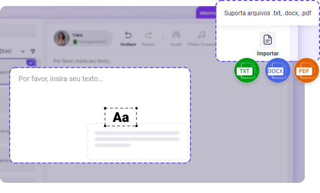 Vidnoz texto em voz ia: escolha idioma e voz